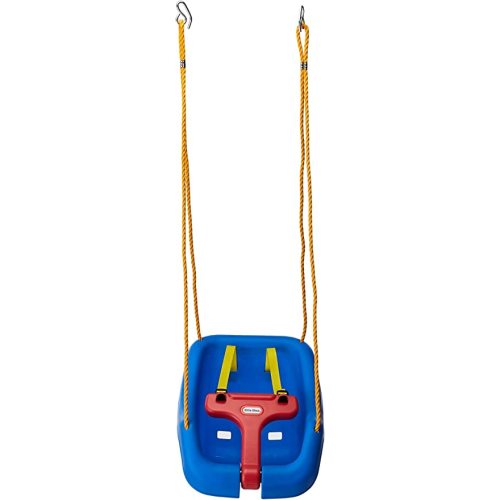 Little Tikes Snug 'n Secure Blue Swing with Adjustable Straps, 2-in-1 for Baby and Toddlers Ages 9 Months - 4 Years
