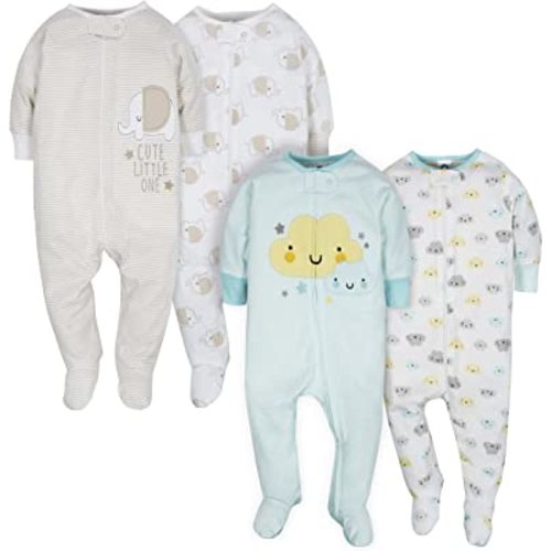 Gerber Baby Boys 4 Pack Sleep 'N Play Footie