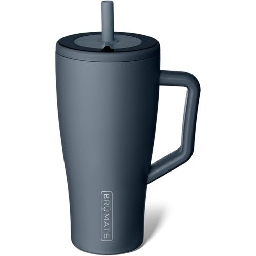 BrüMate Era 30 oz Tumbler with Handle and Straw | 100% Leakproof Insulated Tumbler with Lid and Straw | Made of Stainless Steel | Cup Holder Friendly Base | 30oz (Nightfall Blue)