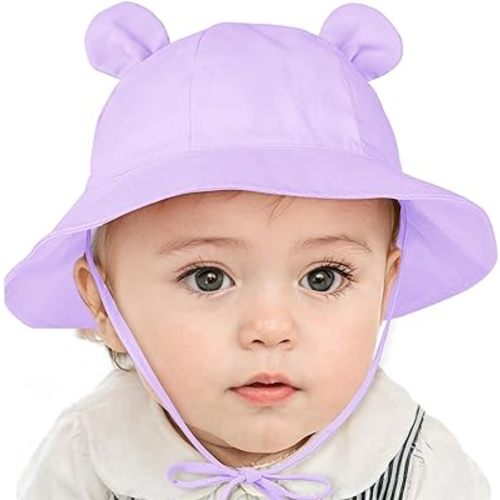 Zando Baby Sun Hat Newborn UPF 50+ Wide Brim Toddler Bucket Hat for Boys Girls Hats Adjustable Summer Beach Caps 0-4 Years