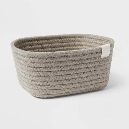 Coiled Rope Basket Pink - Brightroom™: Decorative Rectangle, Polyester & Cotton, 4"x8"x6", Spot Clean