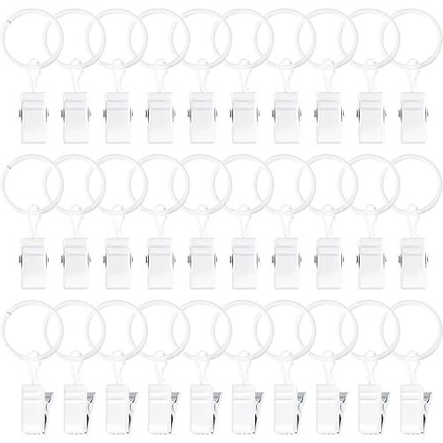 POVETIRE 30 Metal Rings Hooks, Hanging Baby Headband Brackets Metal Clips - Bow Manager Clips - Baby Bibs Manager Clips - Wall Decoration for Kindergarten Newborn Girls and Boys' Rooms