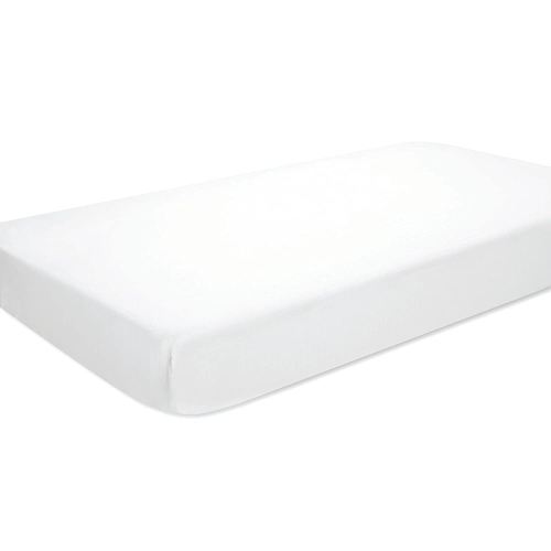aden + anais Essentials Classic Crib Sheet, 100% Cotton Muslin, Super Soft, Breathable, Tailored Snug Fit, Solid White