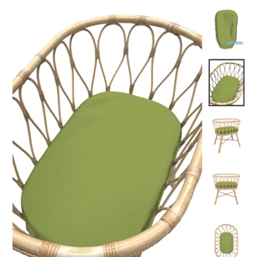 Silk Lounger Cover / Bassinet Fitted Sheet - Olive