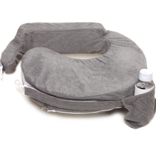 My Brest Friend Nursing Pillow - Deluxe - Enhanced Comfort w/ Slipcover - Ergonomic Breastfeeding Pillow For Ultimate Support For Mom & Baby - Adjustable Pillow W/ Handy Side Pocket, Evening Grey