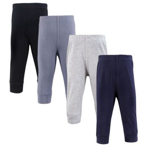 Hudson Baby Boys Cotton Pants and Leggings, Navy Gray Black, 3-6 Months