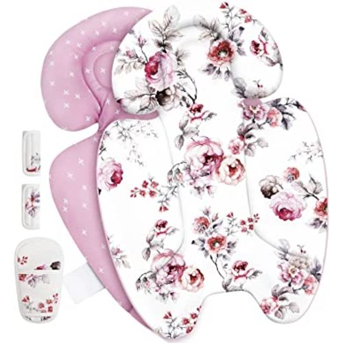 Mamatepe Infant Insert Compatible with 4moms Mamaroo RockaRoo & Graco DuetSoothe Swing, Reversible Newborn Insert Head & Body Support Cushion,Breathable Soft Fabric, Machine Washable, Blush Pink, 1Pcs