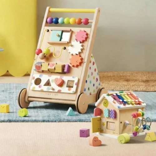 Rainbow Baby Walker & Activity Cube Developmental Montessori Playset