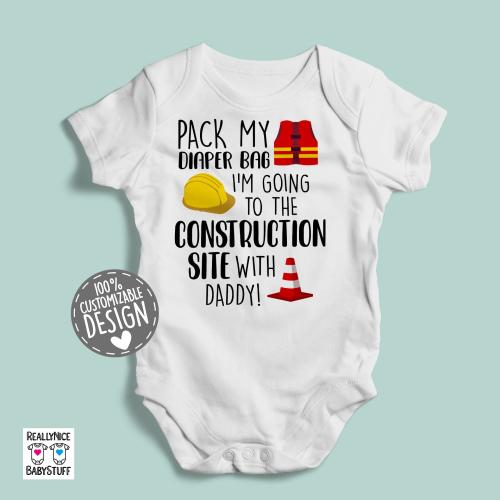 Construction Site Baby Bodysuit | Construction Worker Daddy, Construction Baby One Piece, Construction Work Dad, Baby Shower Gift Idea