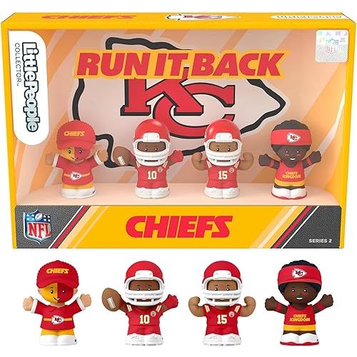 Little People NFL 4 Piece Collector Figure Box Team Set, Team Colors, One Size (Kansas City Chiefs Alternate Jersey Series 2)