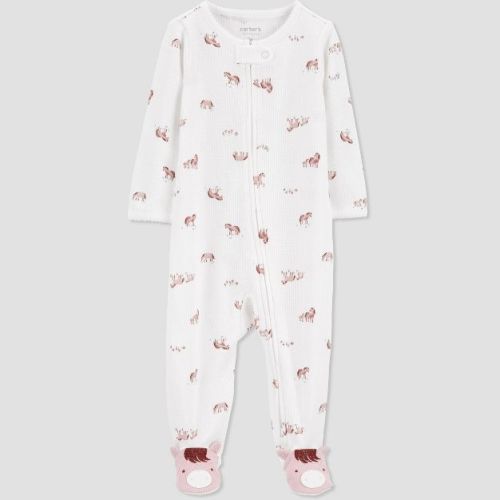 Carter's Just One You®️ Baby Girls' Sleep N' Play - Ivory/pink 6m