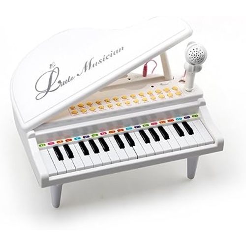 Amy&Benton Piano Keyboard Toy for Toddlers - 31 Key Baby Piano - White - Ages 3-4