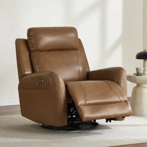 Myles&nbsp;Genuine&nbsp;Leather&nbsp;Swivel&nbsp;Glider&nbsp;Power&nbsp;Recliner