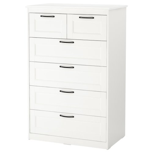 SONGESAND 6-drawer dresser - white 32 1/4x49 5/8 "