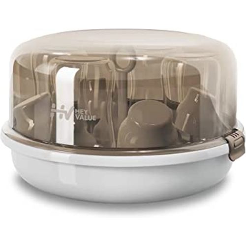 Baby Bottle sterilizer Microwave Steam Sterilizer for Baby Bottles, Pacifier, Breast Pumps Accessories, Large Capacity, 99.99% Disinfection in 2 Mins
