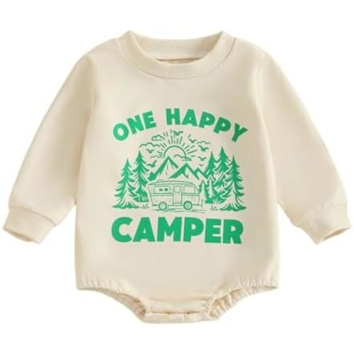 VISGOGO Newborn Baby Girl Boy Bubble Romper 3 6 9 12 18M Onesie Sweatshirt Long Sleeve Oversized Fall One-Piece Bodysuit