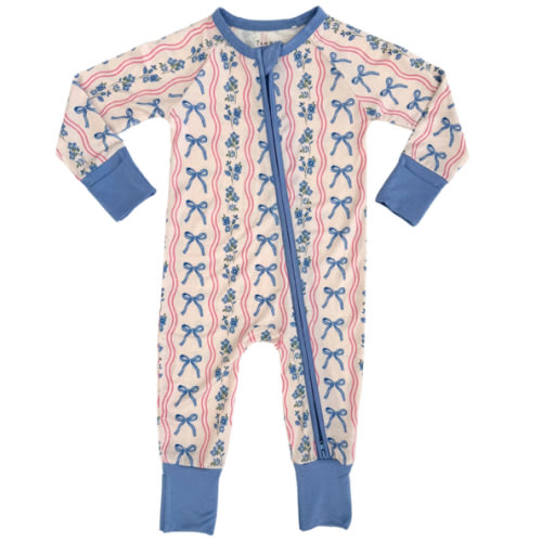 Amelia Bow Zipper Romper – In My Jammers