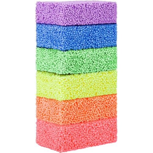 Floam 6 PCS Foam Clay Fun Foam for Toddlers Update Bright Colors Giant FoamBeads Play Kit for Kids, Classroom Educational Activity Toys Arts Crafts for Boys Girls