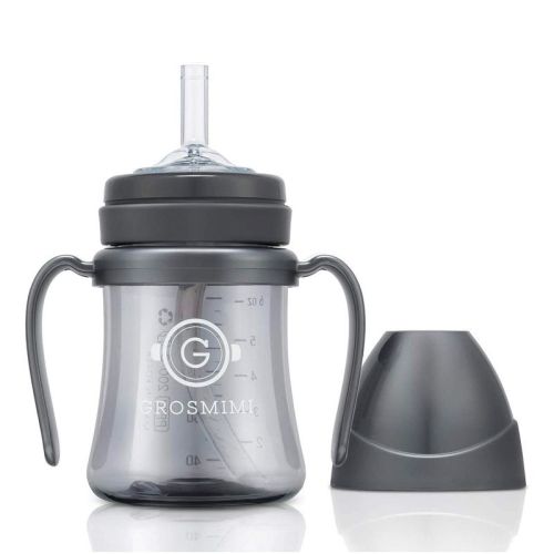 Grosmimi PPSU Straw Cup - 6oz (200ml) Charcoal 6oz