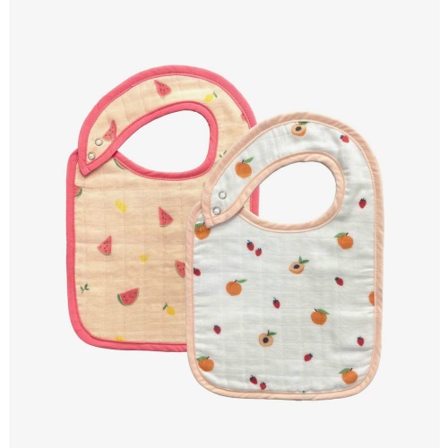 Watermelon & Peach Bib Set