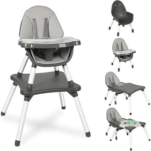 Silla alta para bebé, sillas altas 6 en 1 para bebés y niños pequeños, fundas para silla alta para bebés, mesa de aprendizaje para niños, mesa de bloques de construcción, bandeja extraíble para niños