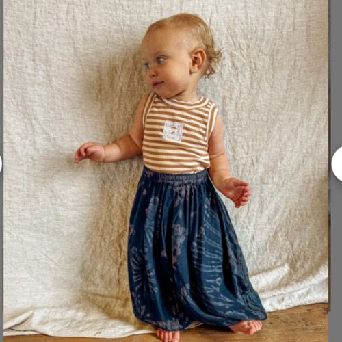 Kids Hippie Boho Pants, Cloth Diaper Friendly Flow Pant, Baggy Elastic Waist Cozy Harem Pants for Newborn Baby Toddler Kid Youth, Boho Baby