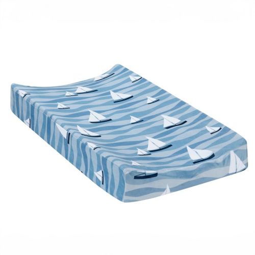 Lambs & Ivy Little Skipper Nautical Ocean Sailboat Soft Changing Pad Cover