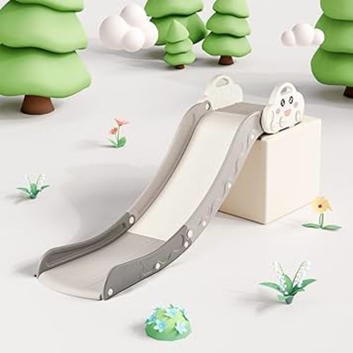 Toddler Indoor Sofa Slide – Stair Slide Attachment for Bed, Nugget Couch & Playgrounds, Cloud Shape - White