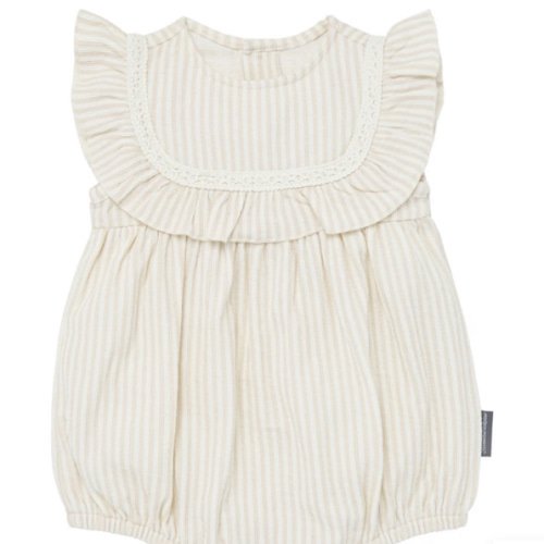 Baby Girls Light Taupe Stripe Ruffle Bubble Romper – Gerber Childrenswear
