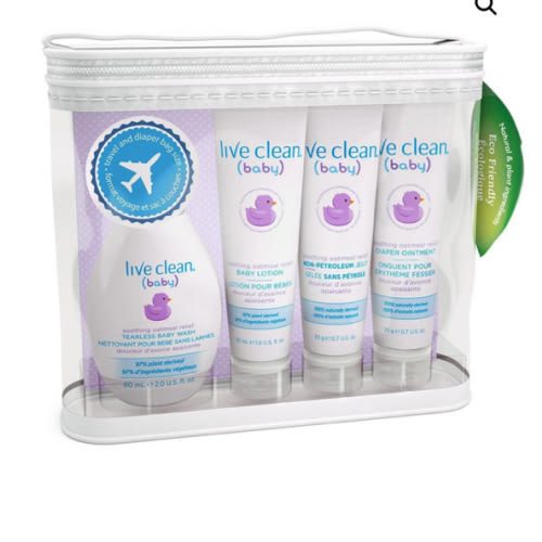 Live Clean Baby Diaper Bag Essentials Gift Set – Soothing Relief 60 mL