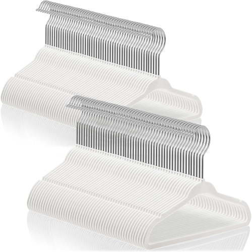 Casafield 100 Velvet Baby Hangers - 11" Size for Infant & Toddler Clothes - Ivory