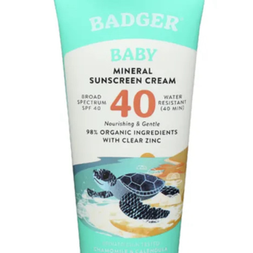 Badger Baby Mineral Sunscreen Cream, SPF 40