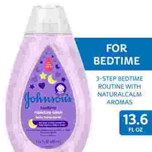Johnson's Bedtime Tear-Free Moisture Bath Body Wash for Baby and Toddler with Soothing Aromas, 13.6 oz