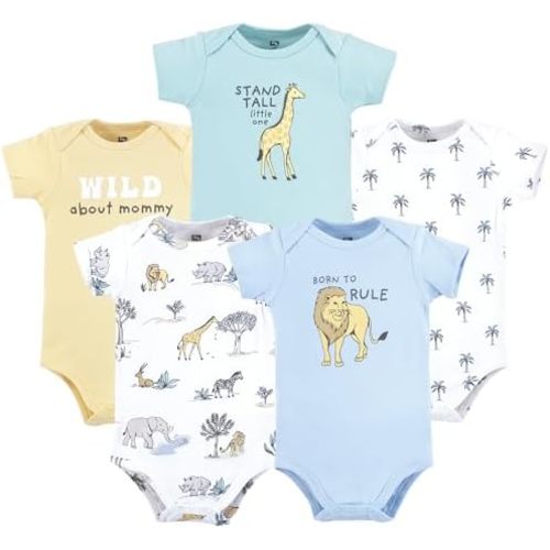 Hudson Baby Baby Boys Cotton Bodysuits 5-pack