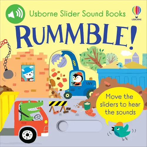 Slider Sound Books: Rummble!: A Noisy Adventure in a Construction Site with Diggers, Cranes, and Trucks, A Sensory Experience for Toddlers with Interactive Sliders and Sounds