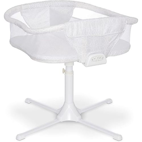 HALO BassiNest Twin Sleeper, Bedside Double Bassinet, Adjustable, Soothing Center with, Vibration, Soothing Sounds and Lullabies – Premiere Series, Sand Circle