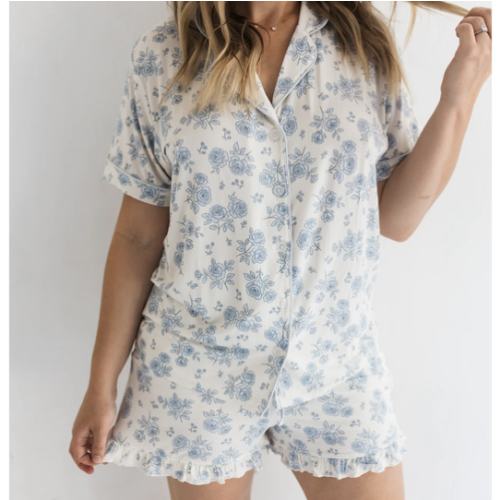 Blue Rose Garden Women's Short Set – Match with Baby!