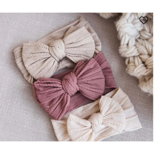 Large Soft Cable Knit Bow