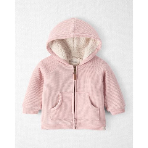 Baby Girl Waffle Knit Hooded Jacket Made with Organic Cotton | Carter's