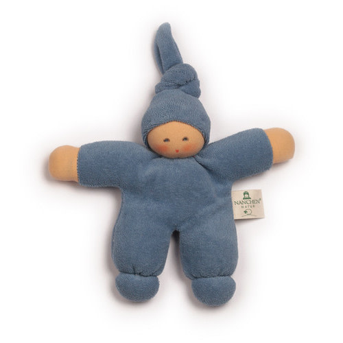 Nanchen Natur Small Waldorf Doll, Blue