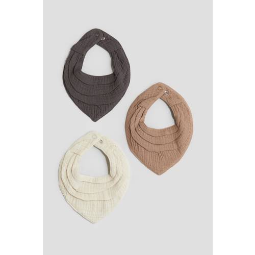 3-PACK COTTON MUSLIN BIBS