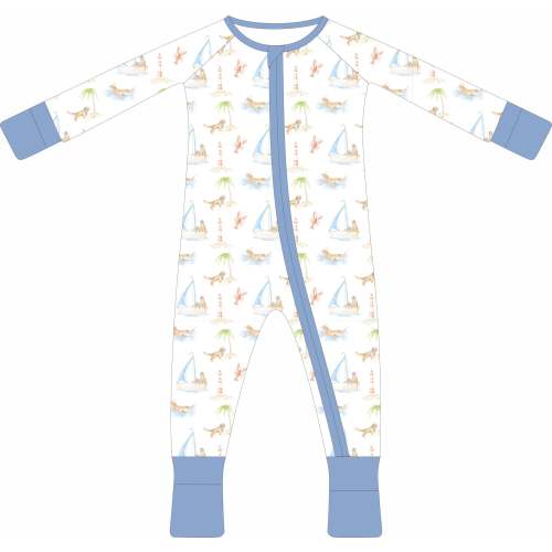 Goldens Go Coastal Zip Pajama