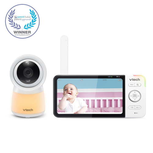 VTech RM5754HD Smart Wi-Fi Video Baby Monitor with 5” display and 1080p HD Camera, Built-in night light & 1 Camera, White, RM5754HD