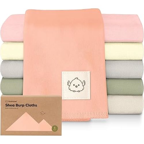 Organic Burp Cloths Baby Boy, Girl - 6-Pack Large 100% Cotton Burping Cloths for Babies, Spit Up Rags, Super Absorbent, Ultra Soft Newborn Rag, Gender Neutral, Machine Washable, Durable (Embrace)