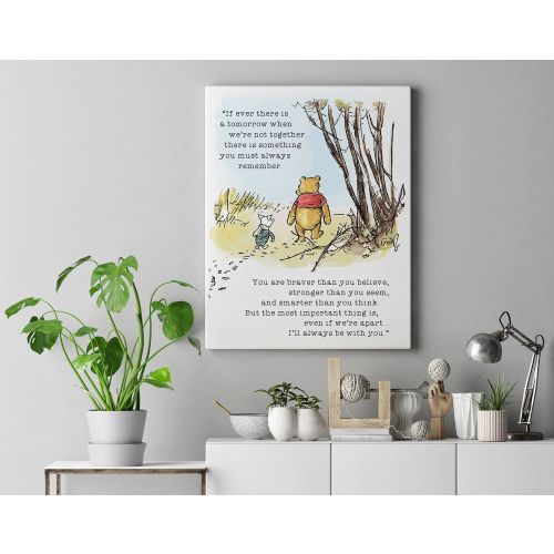 Winnie The Pooh Art Quote - 12x16 Canvas Wrap
