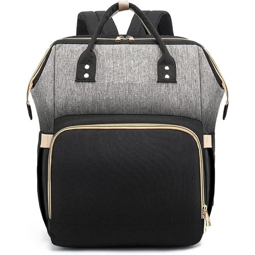Baby Diaper Bag Backpack with Changing Station - Baby Bag for Boy Girl - Baby Shower Gifts for Mom Dad - Waterproof, 30L Large Capacity, Stroller Straps, Insulated Pockets, Black Grey