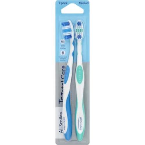 All Smiles Toothbrush Medium 2 pack | Woolworths