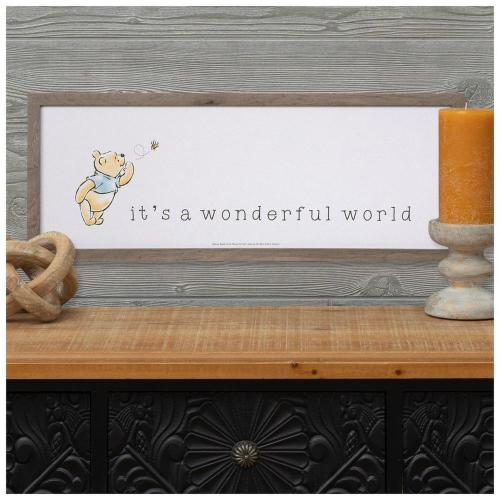 Wonderful World Framed Wood Wall Decor