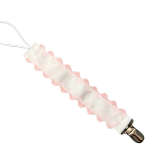 Paci Clip - Hampton James White with Pink