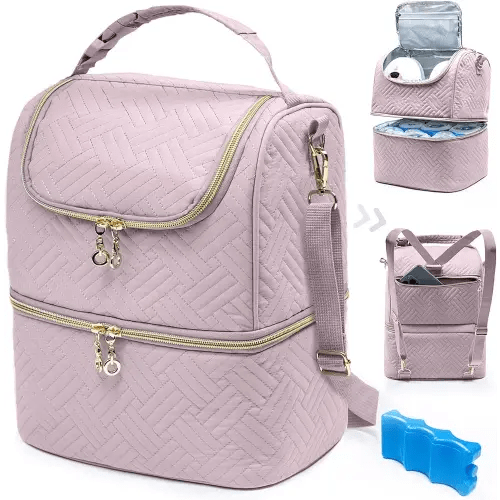 Breastmilk Storage Bag with Ice Pack for 6 Mam Bottles - Breast Pump Bag with Cooler Bag for 6 Baby Bottles Up to 9 Ounce - Breast Milk Pumping Bag, Bottle Cooler Bag for Daycare,Insulated Bottle Bag